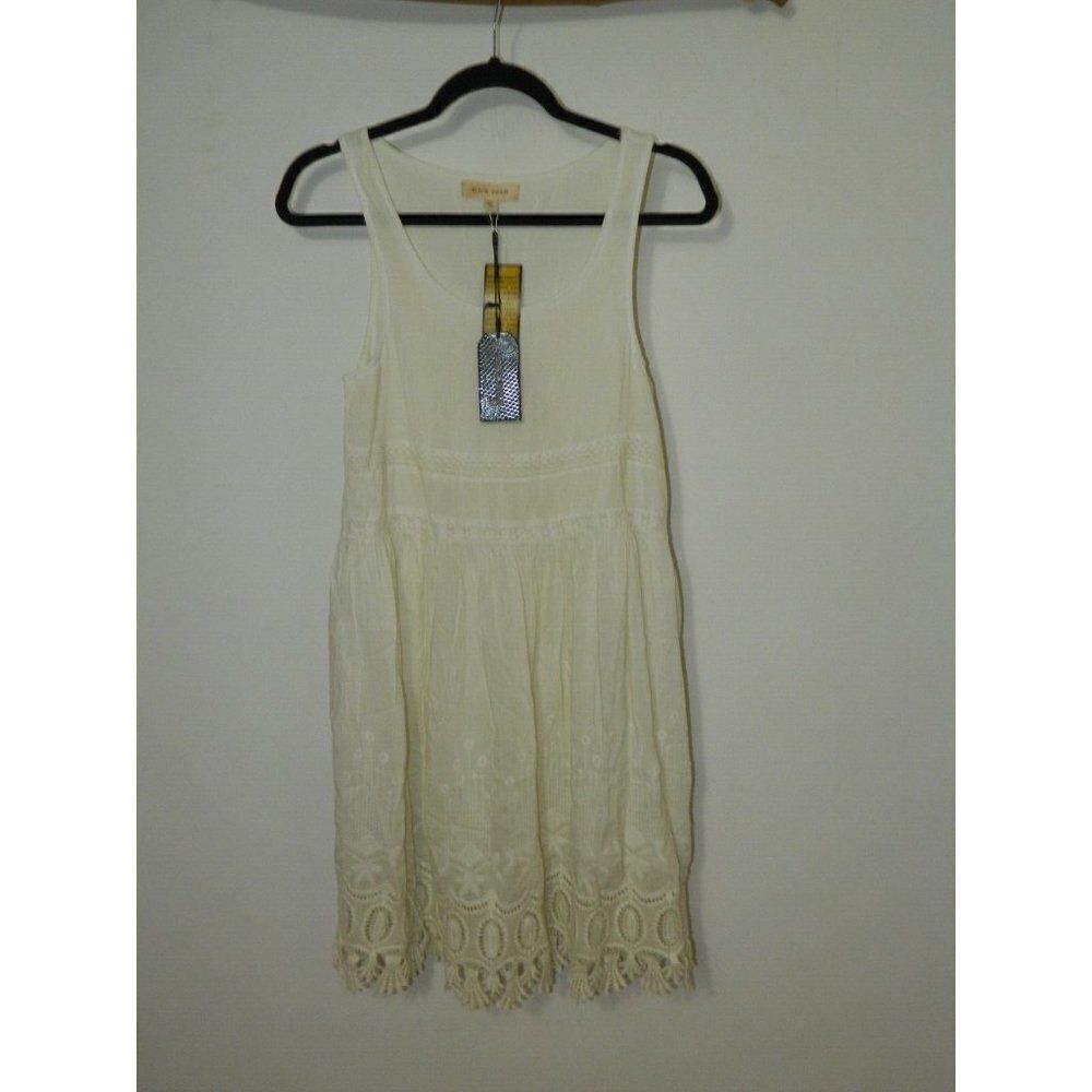 Black Swan  Dress Green Cotton Lace Eyelet Trim Size X-Small‎